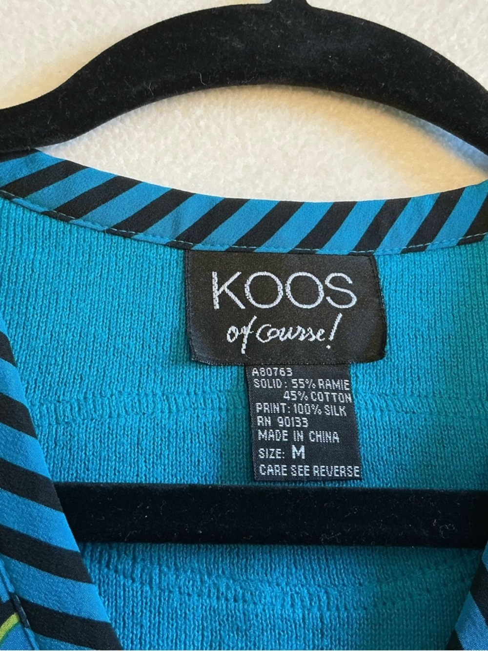 Koos silk and cotton blue boho artsy button sweater size medium - Picture 9 of 10
